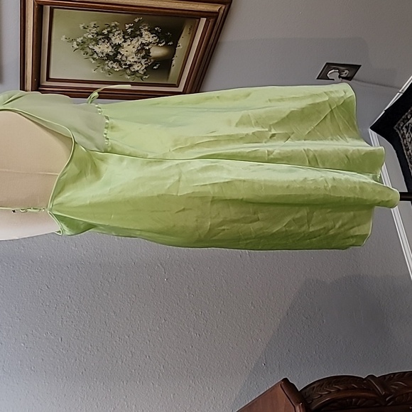 Delicates brand green slip dress nightgown lace sequin details size large - Picture 9 of 17